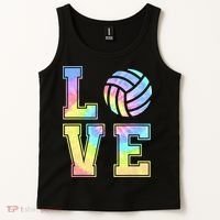 Peace Love Volleyball Tie Dye Cute Volleyball Lovers Tank Top thumb 2
