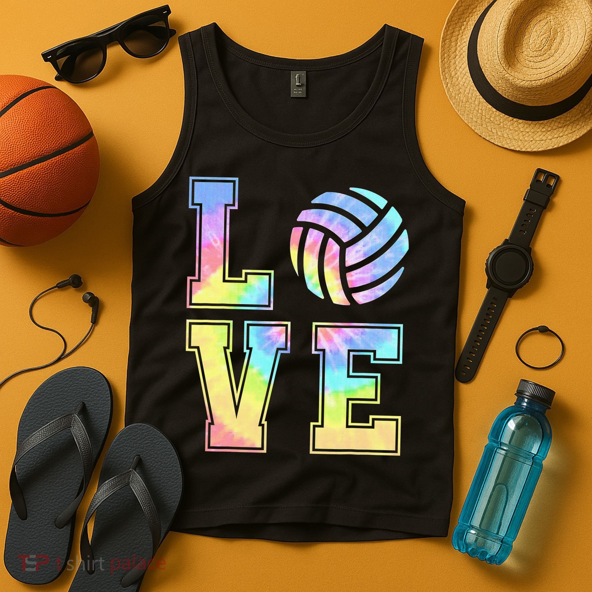 Peace Love Volleyball Tie Dye Cute Volleyball Lovers Tank Top