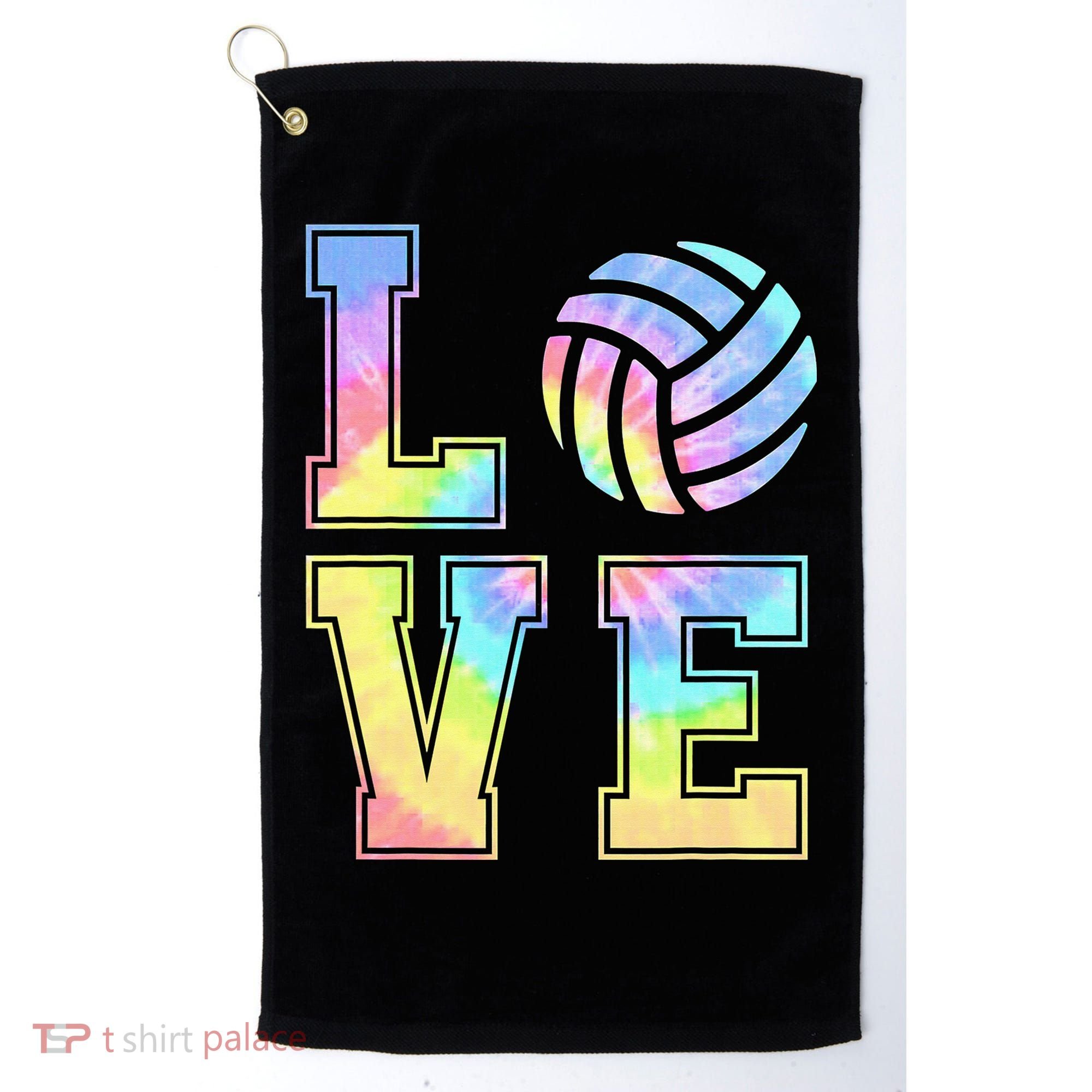 Peace Love Volleyball Tie Dye Cute Volleyball Lovers Golf Towel
