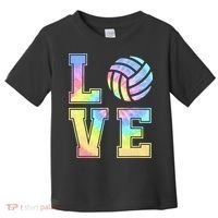 Peace Love Volleyball Tie Dye Cute Volleyball Lovers Toddler T-Shirt thumb 0