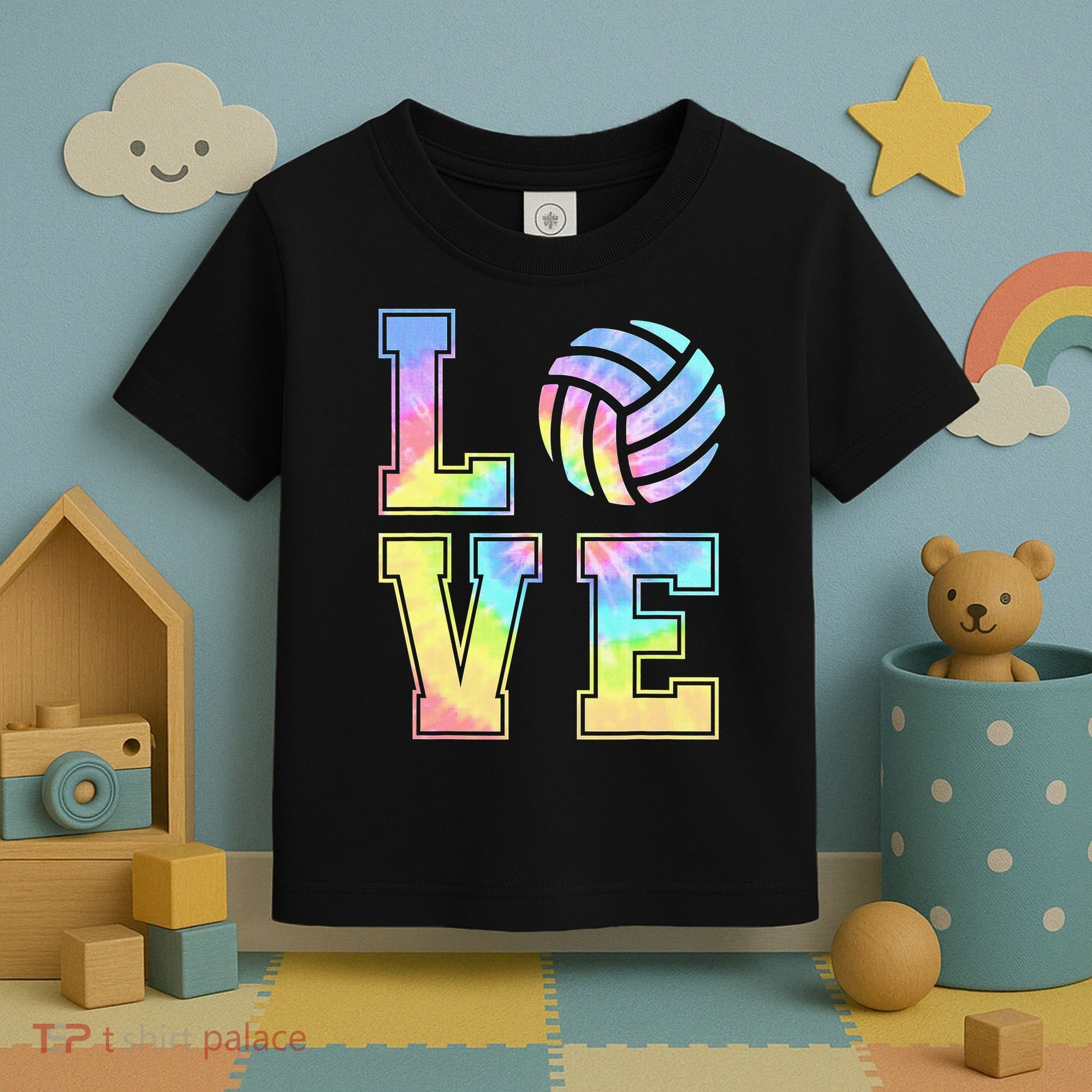 Peace Love Volleyball Tie Dye Cute Volleyball Lovers Toddler T-Shirt