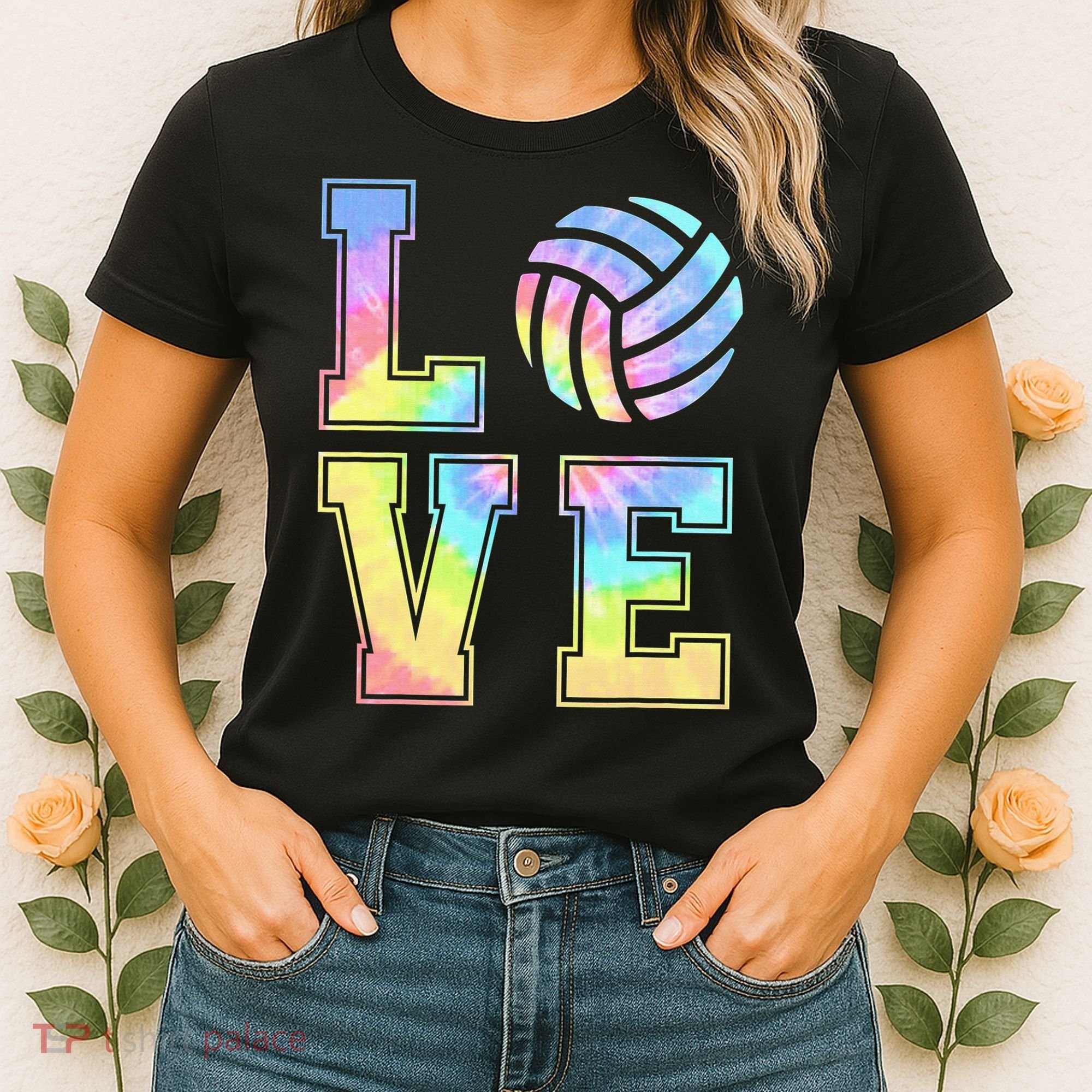 Peace Love Volleyball Tie Dye Cute Volleyball Lovers Women's T-Shirt