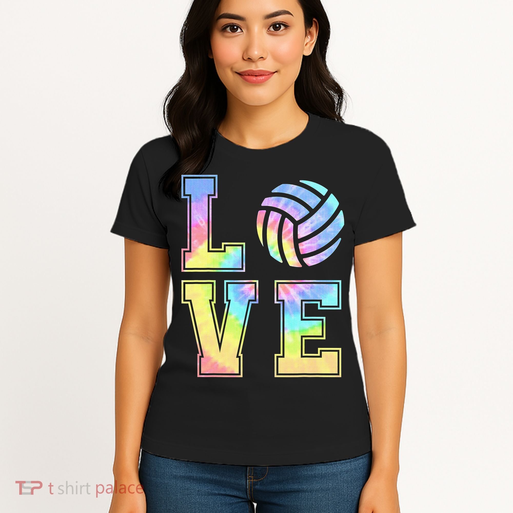 Peace Love Volleyball Tie Dye Cute Volleyball Lovers Women's T-Shirt