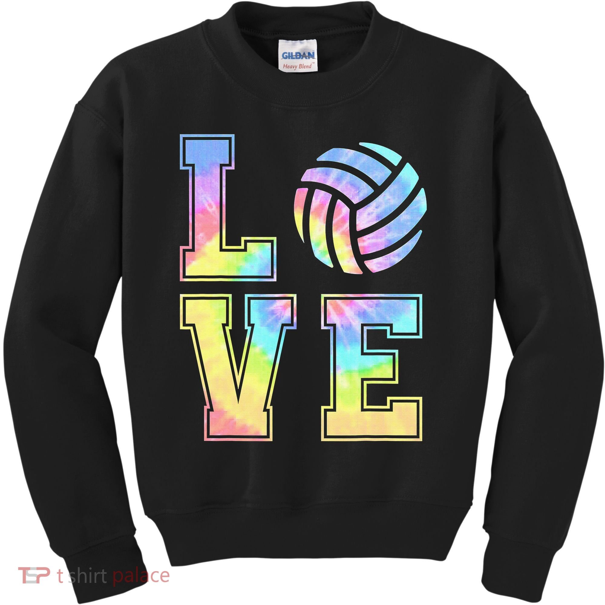 Peace Love Volleyball Tie Dye Cute Volleyball Lovers Kids Sweatshirt