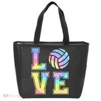 Peace Love Volleyball Tie Dye Cute Volleyball Lovers Tote Bag thumb 0