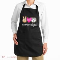 Peace Love Volleyball Leopard Women Ladies Volleyball Apron thumb 2