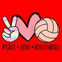 Peace Love Volleyball Santa Hat thumb 1