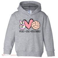 Peace Love Volleyball Toddler Hoodie thumb 0