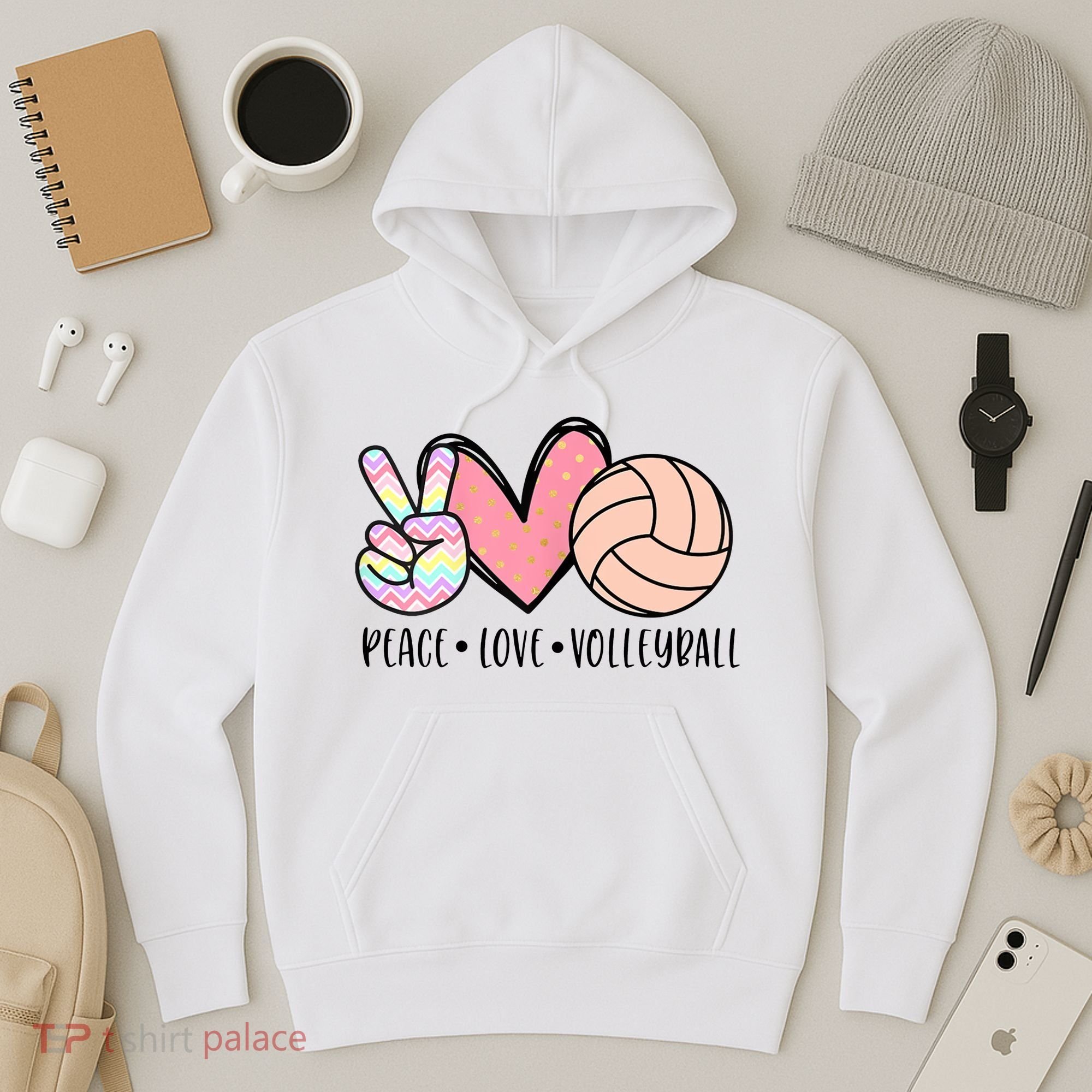 Peace Love Volleyball Hoodie