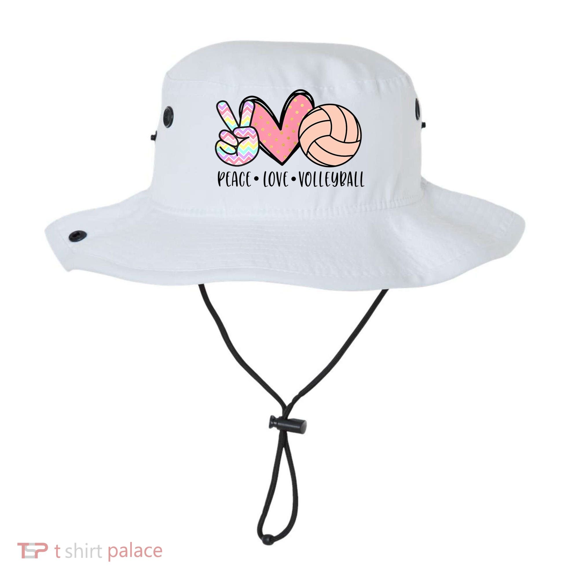 Peace Love Volleyball Bucket Hat
