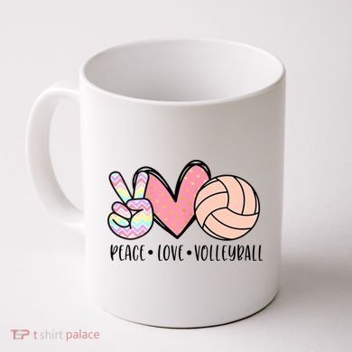Peace Love Volleyball Coffee Mug