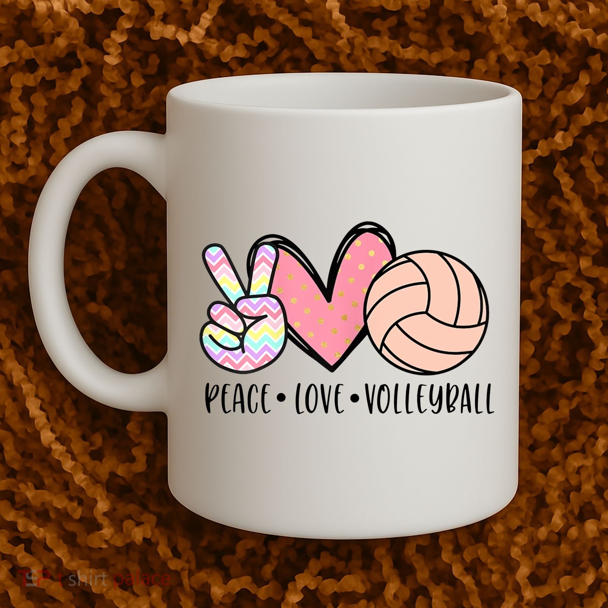 Peace Love Volleyball Coffee Mug