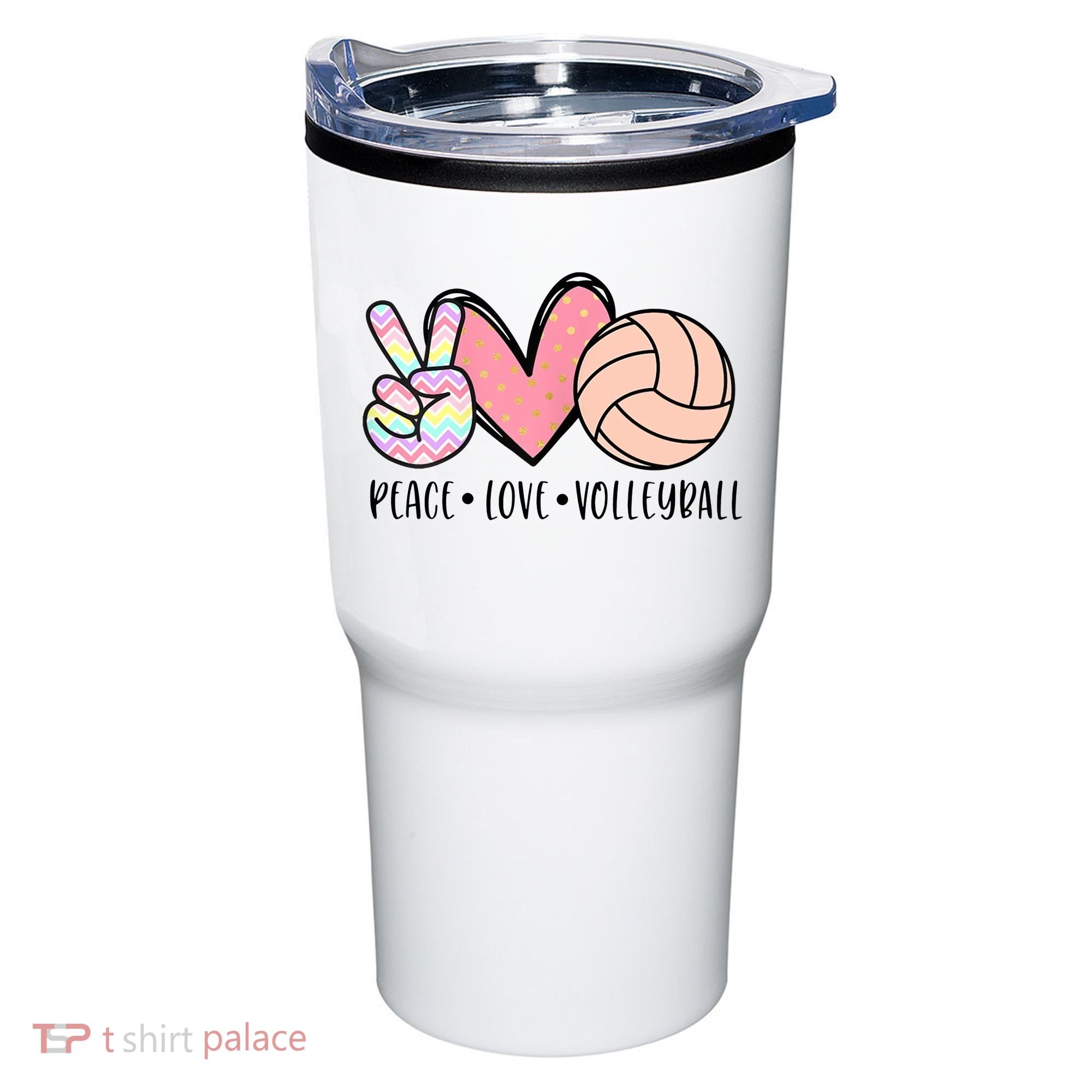 Peace Love Volleyball Tumbler
