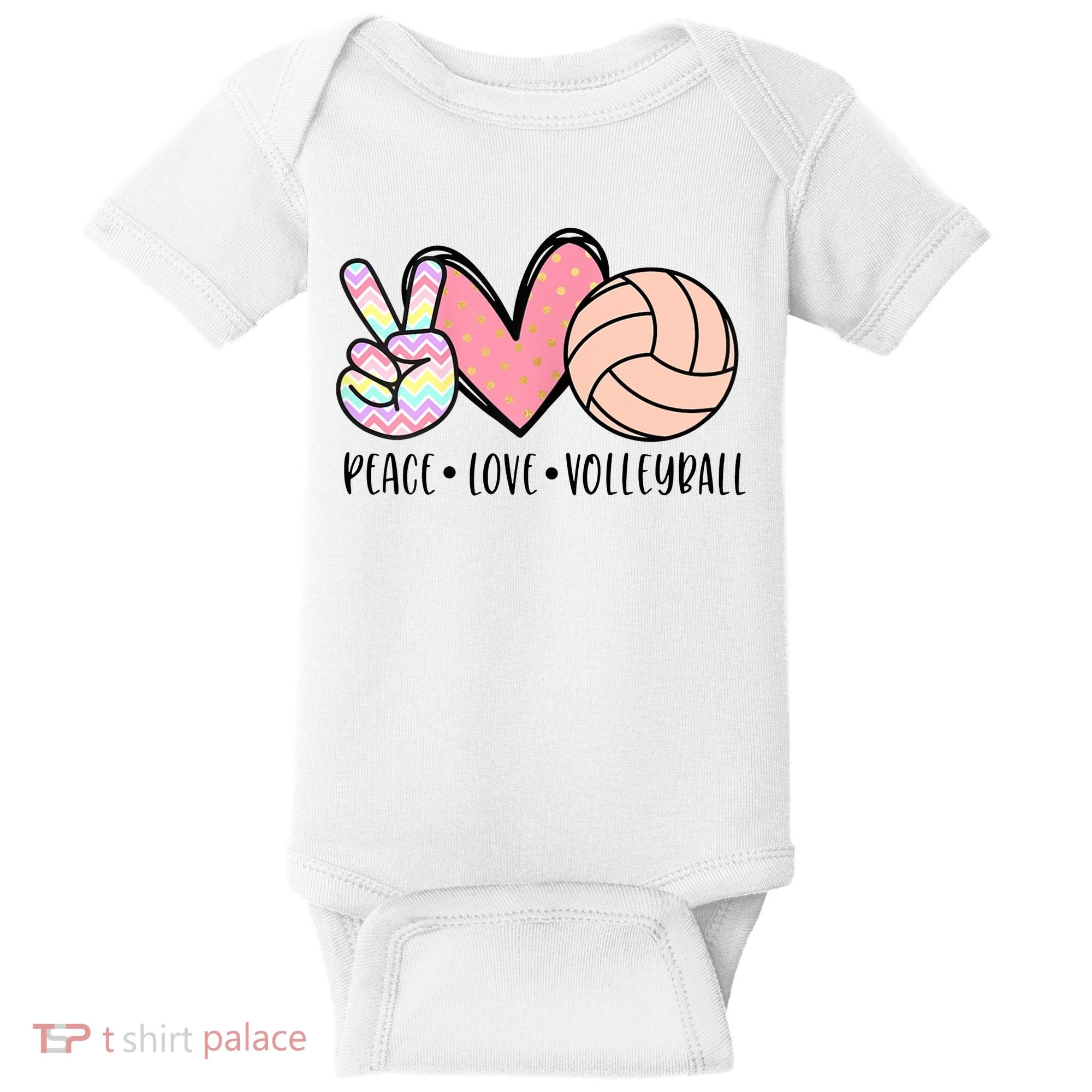 Peace Love Volleyball Baby Bodysuit
