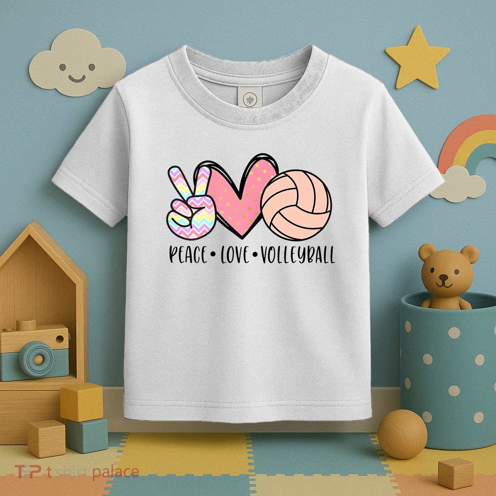 Peace Love Volleyball Toddler T-Shirt