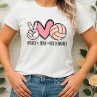 Peace Love Volleyball Women's T-Shirt thumb 2