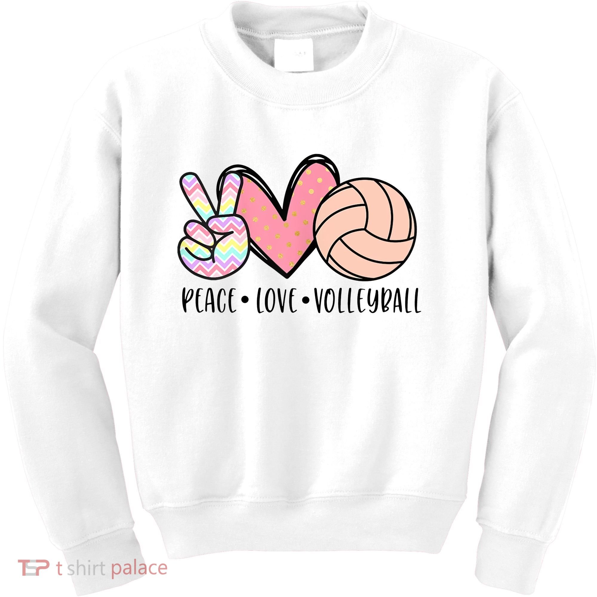 Peace Love Volleyball Kids Sweatshirt