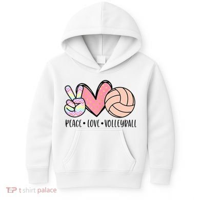 Peace Love Volleyball Kids Hoodie