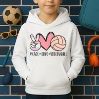 Peace Love Volleyball Kids Hoodie thumb 2