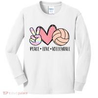 Peace Love Volleyball Kids Long Sleeve Shirt thumb 0