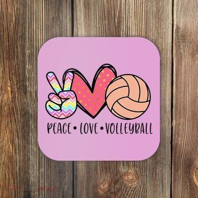 Peace Love Volleyball Cute Design Coaster
