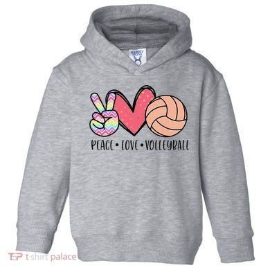 Peace Love Volleyball Cute Design Toddler Hoodie
