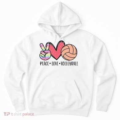 Peace Love Volleyball Cute Design Hoodie