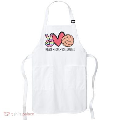 Peace Love Volleyball Cute Design Apron