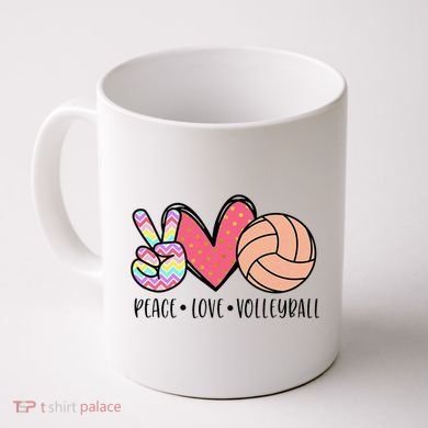 Peace Love Volleyball Cute Design Coffee Mug