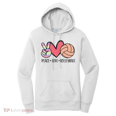 Peace Love Volleyball Cute Design Women's Hoodie