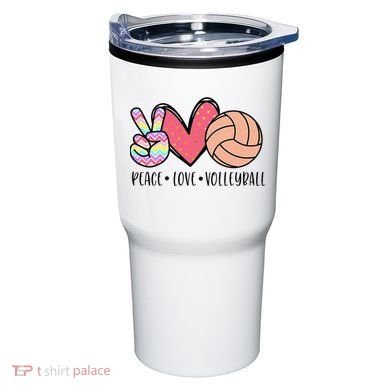 Peace Love Volleyball Cute Design Tumbler