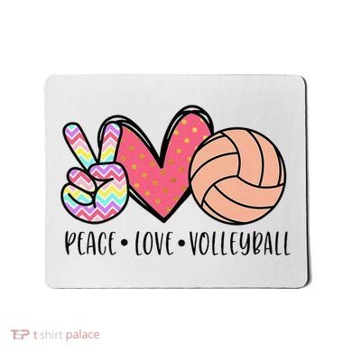 Peace Love Volleyball Cute Design Mousepad