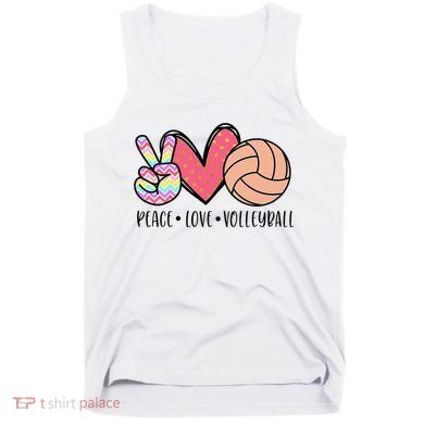 Peace Love Volleyball Cute Design Tank Top
