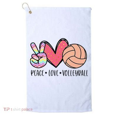 Peace Love Volleyball Cute Design Golf Towel