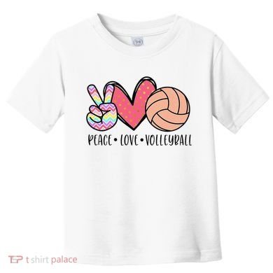 Peace Love Volleyball Cute Design Toddler T-Shirt