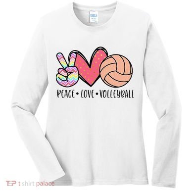 Peace Love Volleyball Cute Design Women's Long Sleeve Shirt