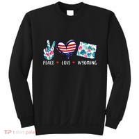 Peace Love Wyoming Flag Grown Souvenirs Sweatshirt thumb 0