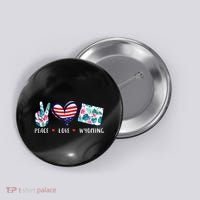 Peace Love Wyoming Flag Grown Souvenirs Button thumb 0