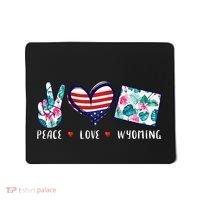 Peace Love Wyoming Flag Grown Souvenirs Mousepad thumb 0