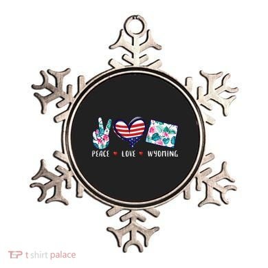 Peace Love Wyoming Flag Grown Souvenirs Ornament