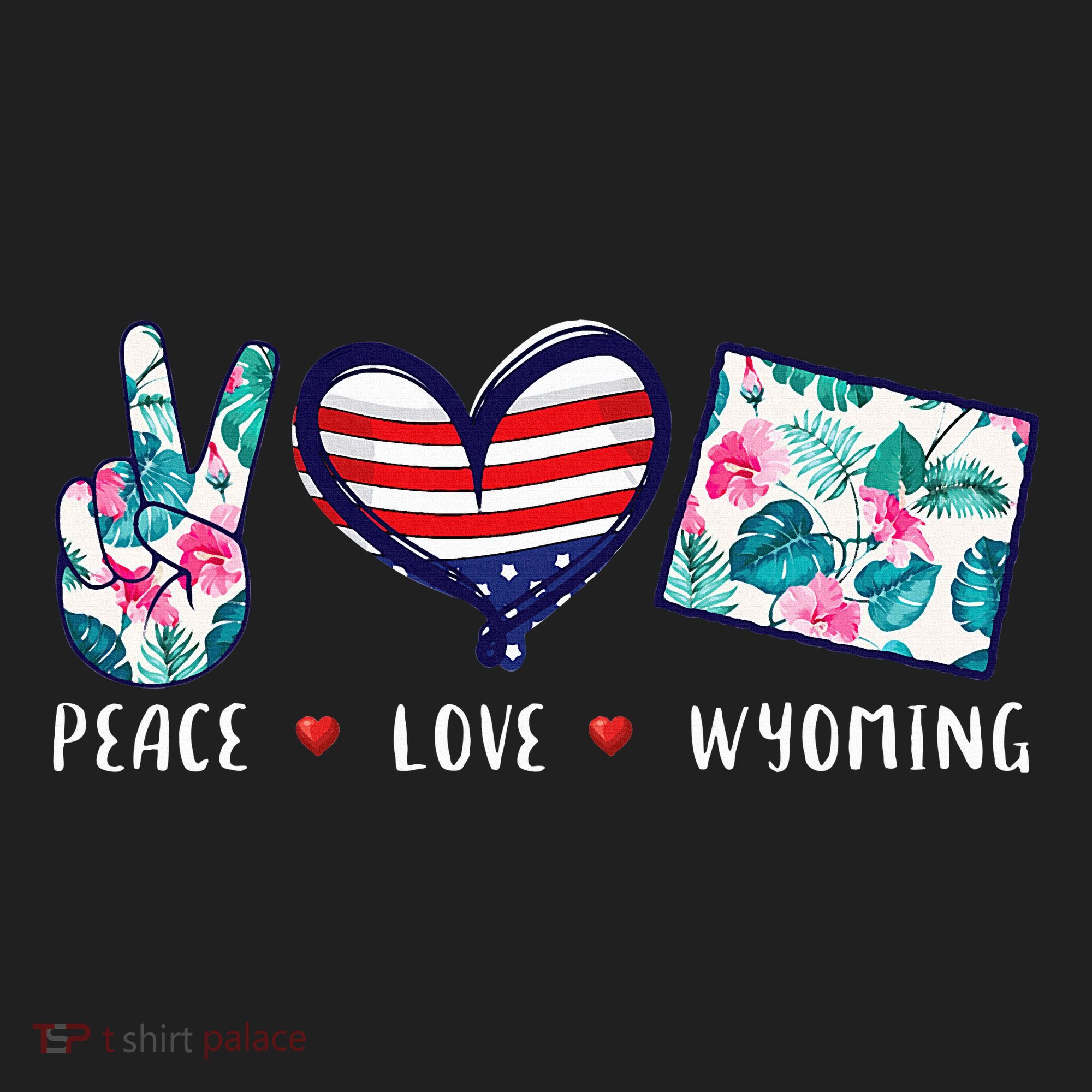 Peace Love Wyoming Flag Grown Souvenirs Hat