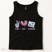 Peace Love Wyoming Flag Grown Souvenirs Tank Top thumb 2