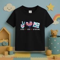 Peace Love Wyoming Flag Grown Souvenirs Toddler T-Shirt thumb 3
