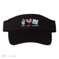 Peace Love Wyoming Flag Grown Souvenirs Visor thumb 0