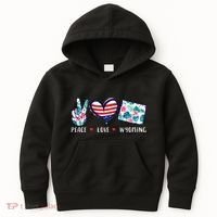 Peace Love Wyoming Flag Grown Souvenirs Kids Hoodie thumb 0