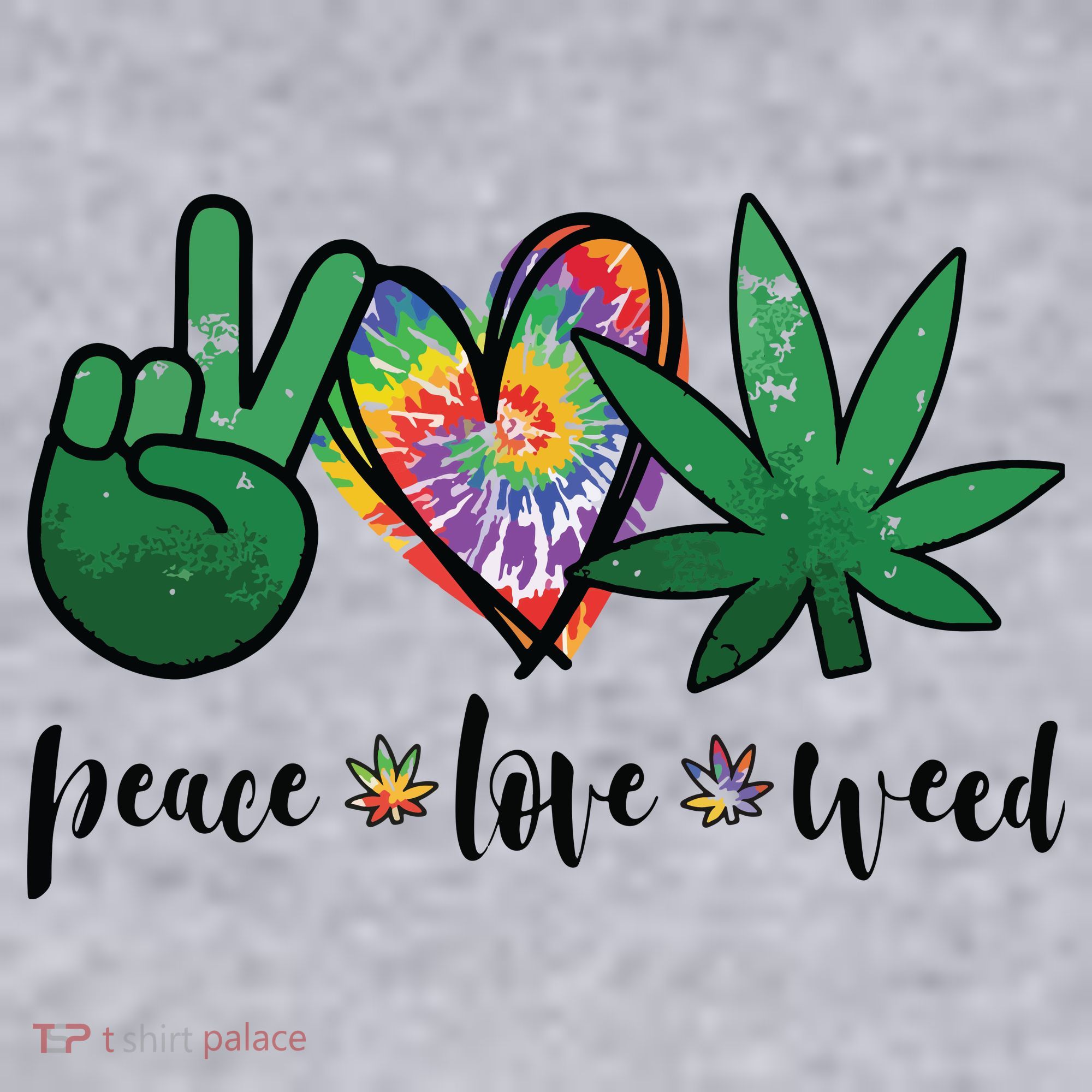 Peace Love Weed Marijuana Hippie Weed Cannabis 420 Stoner Women's Sweatshirt