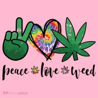 Peace Love Weed Marijuana Hippie Weed Cannabis 420 Stoner Coaster thumb 2