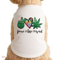 Peace Love Weed Marijuana Hippie Weed Cannabis 420 Stoner Doggie Tank thumb 0
