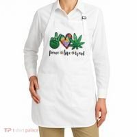 Peace Love Weed Marijuana Hippie Weed Cannabis 420 Stoner Apron thumb 2