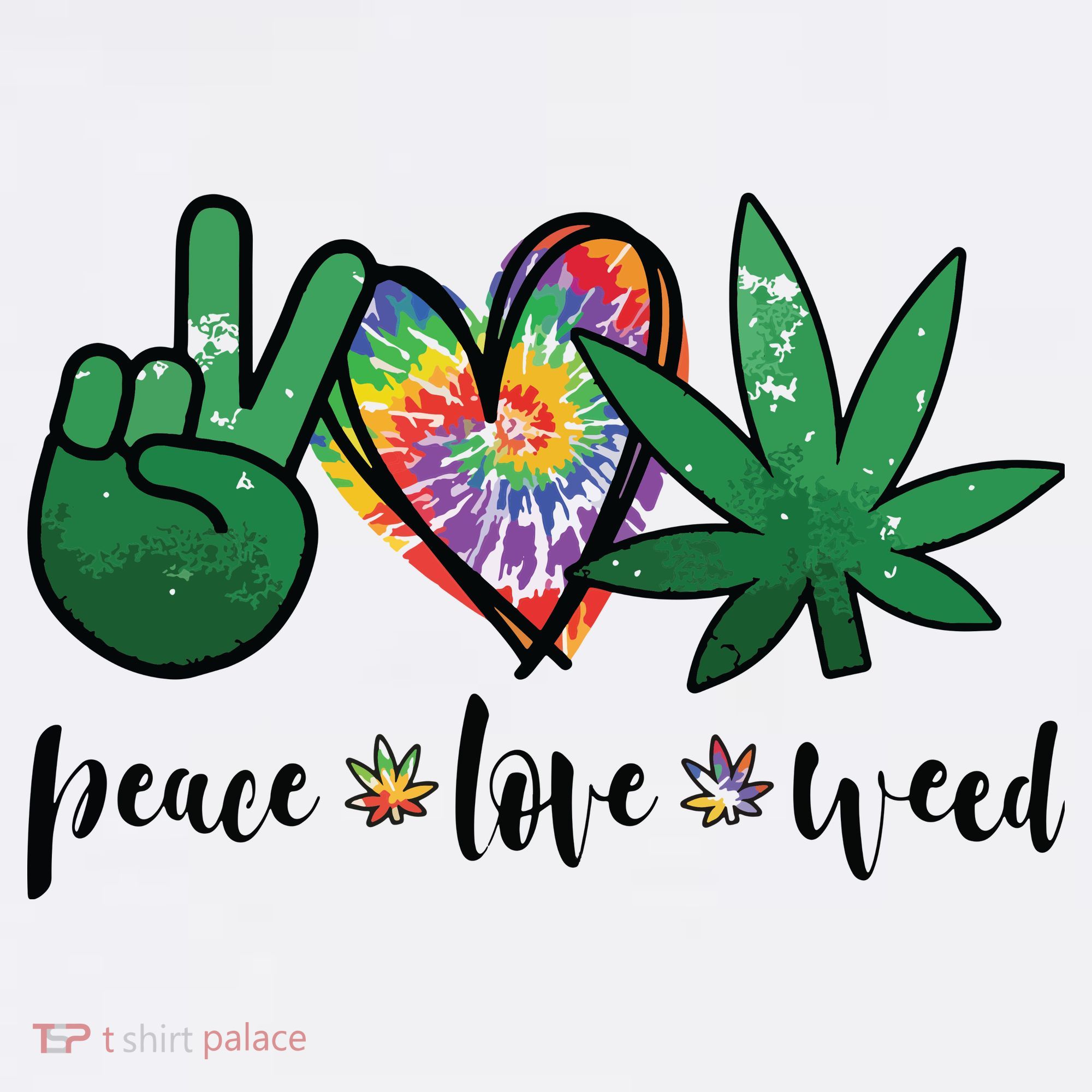Peace Love Weed Marijuana Hippie Weed Cannabis 420 Stoner Apron
